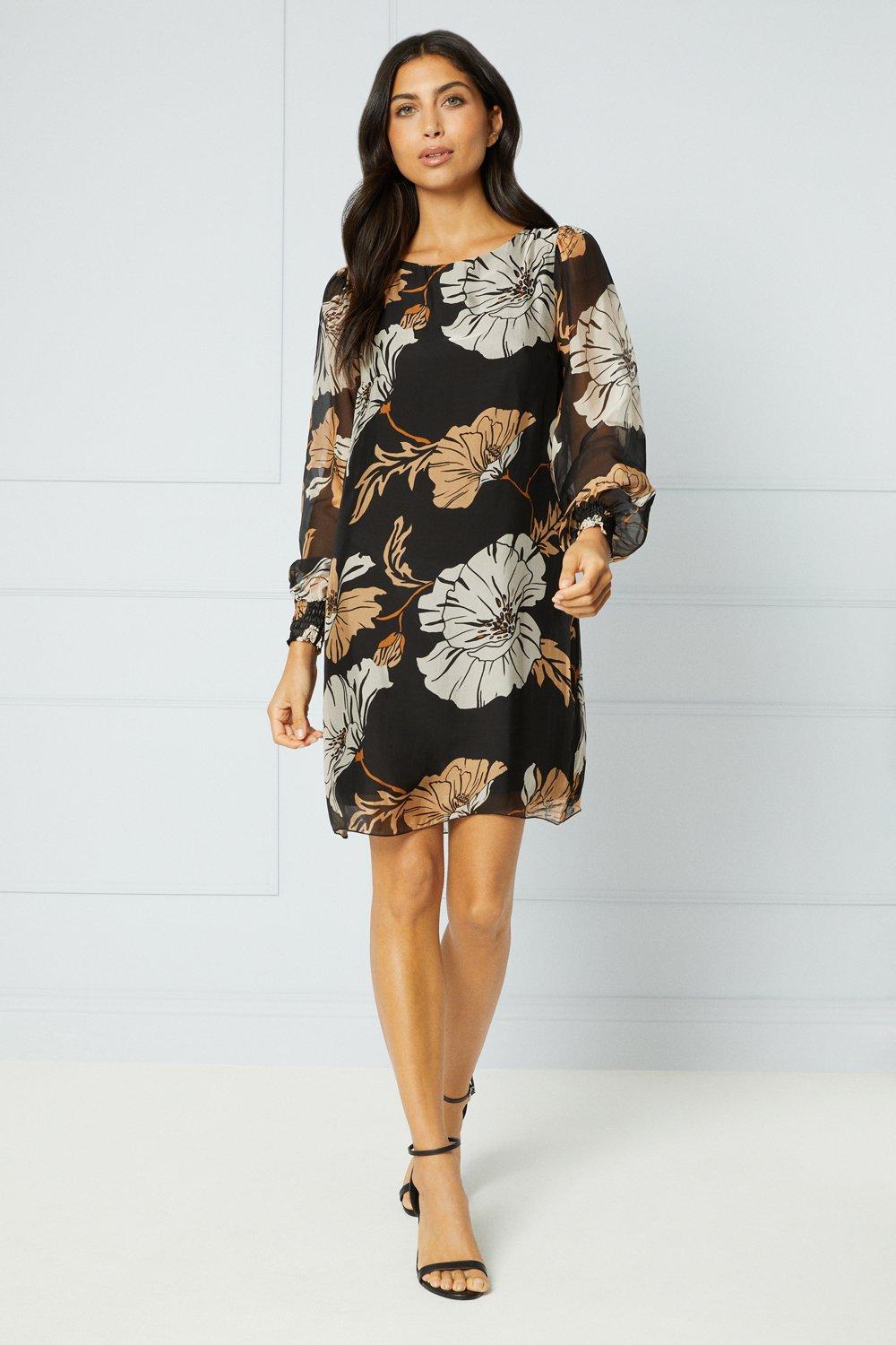 Everyday Beautiful Floral Shift Dress In Black • Impressions Online Boutique