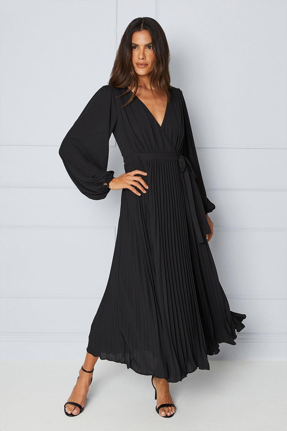 Dresses, Pleated Wrap Midaxi Dress