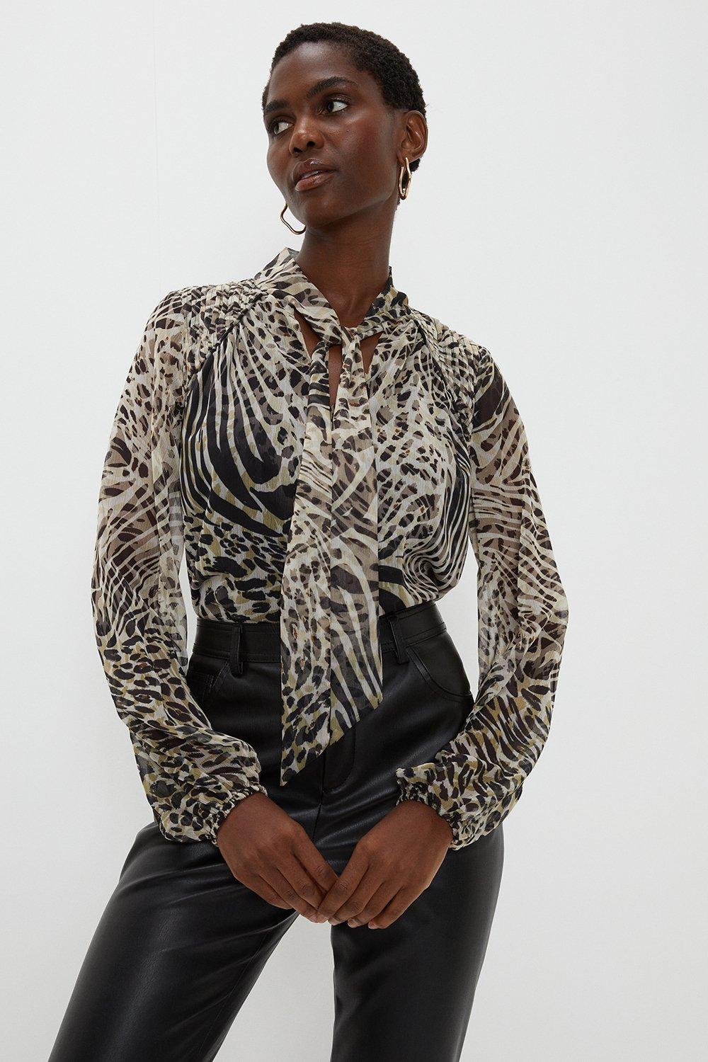 animal print blouse wallis