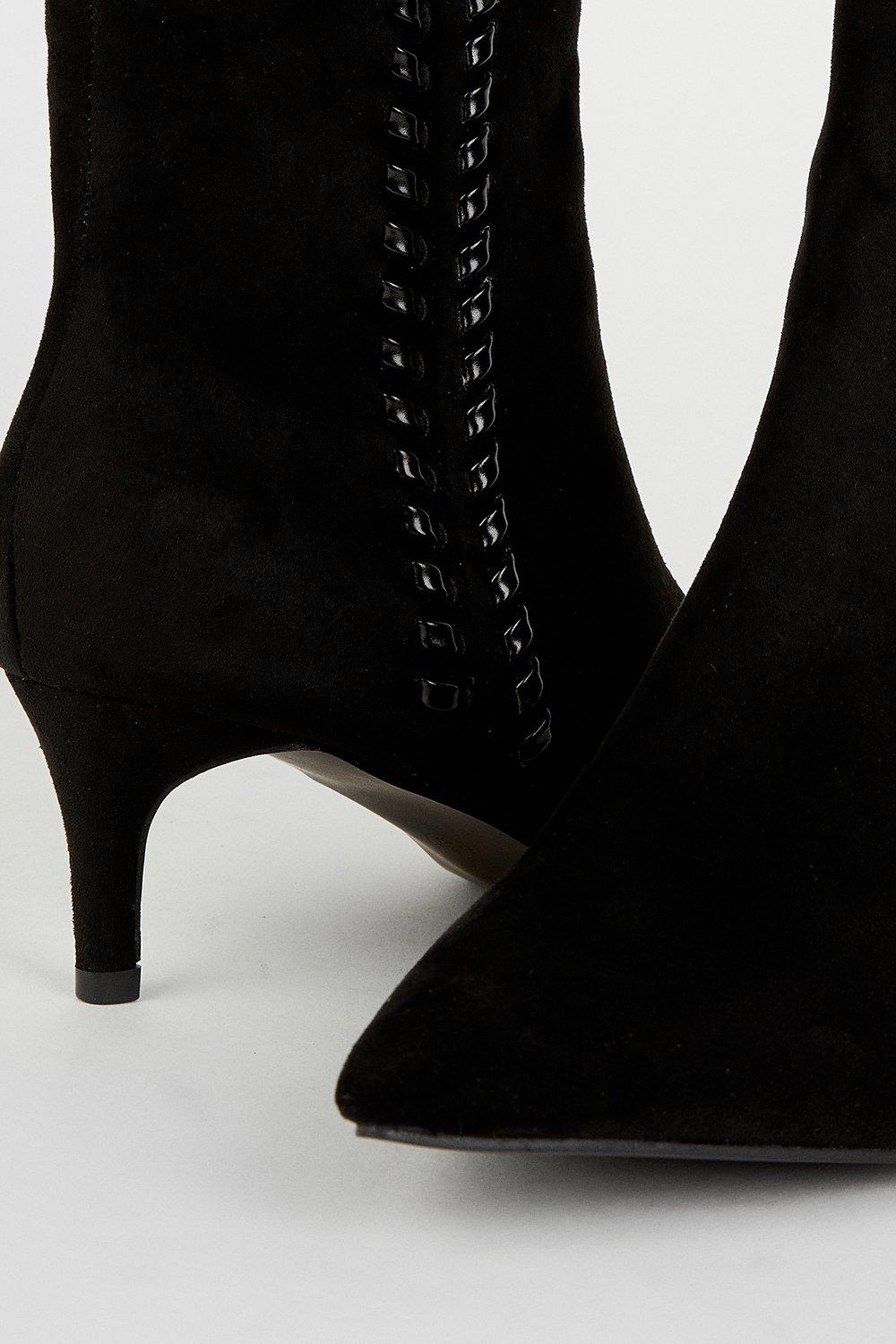 Black kitten heel ankle best sale boots uk