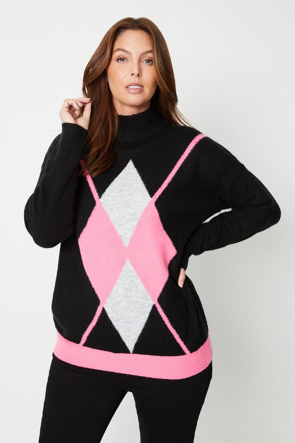 Women's argyle deals jumper uk