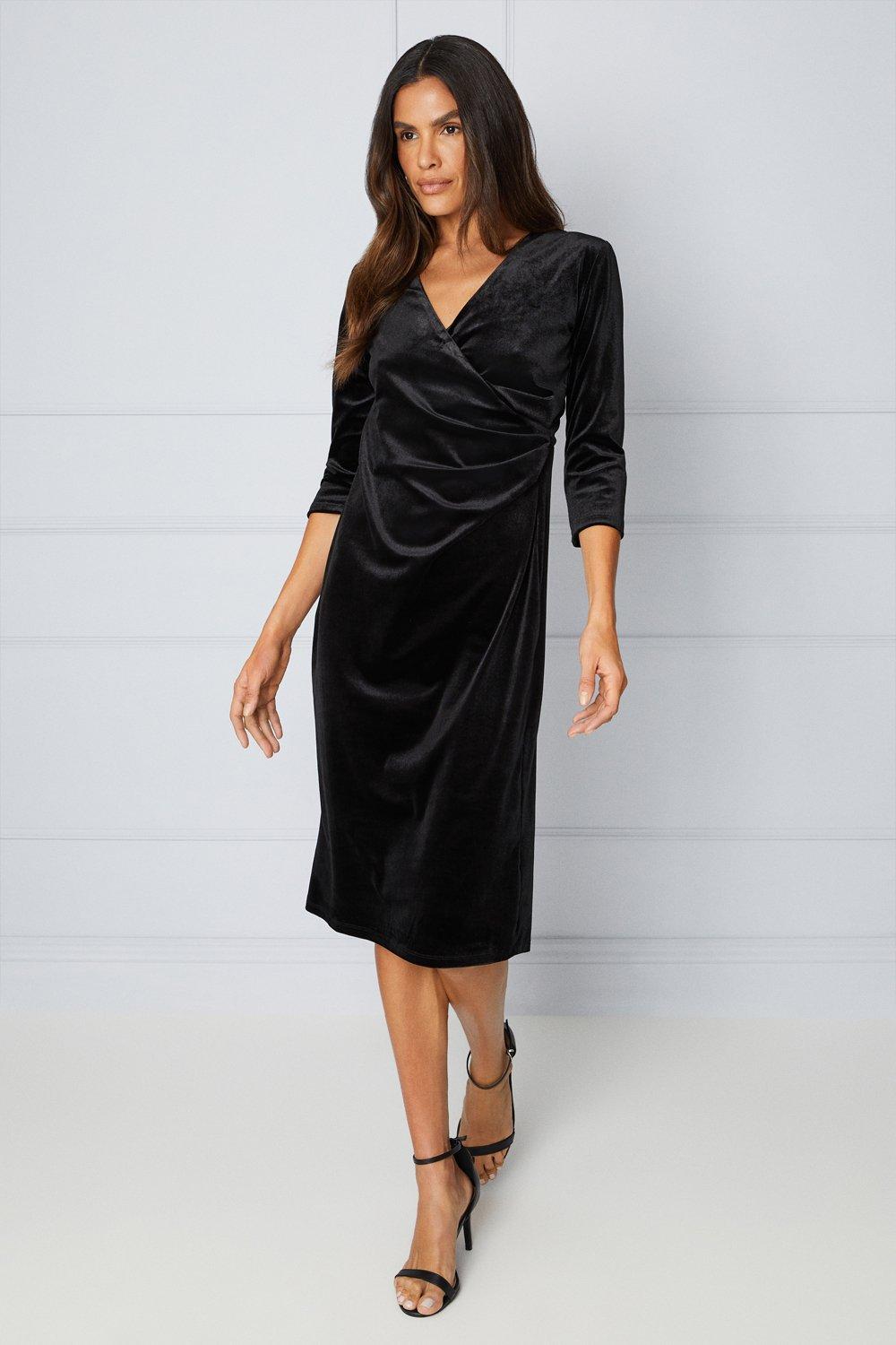 Long sleeve clearance velvet shift dress