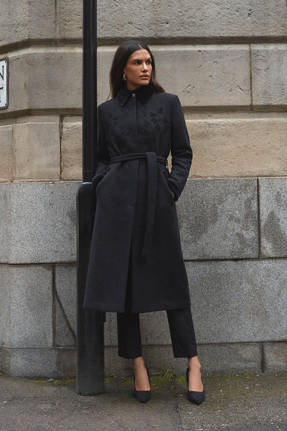 Black women's coat outlet wallis