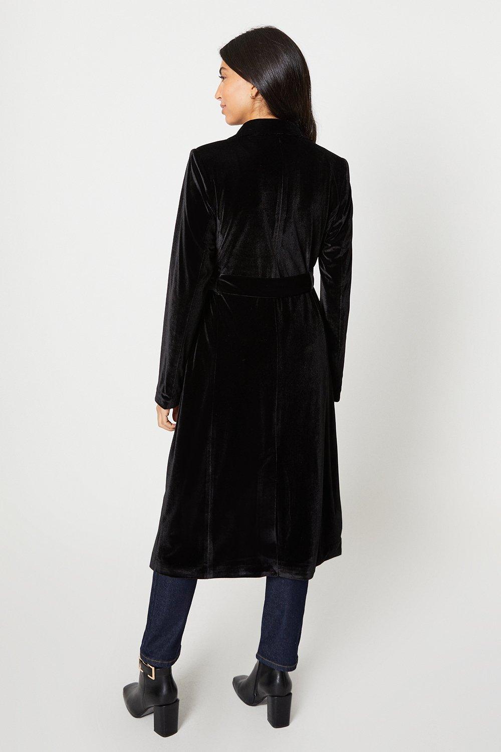 Long black outlet velvet coat