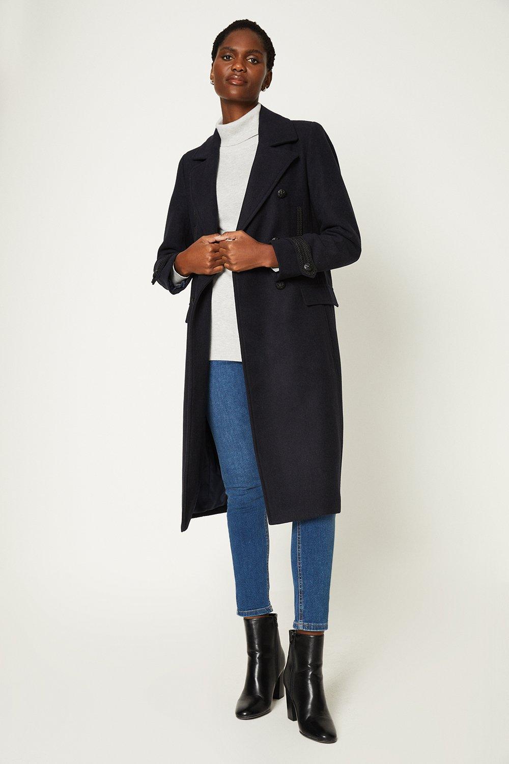 Black wool longline clearance coat