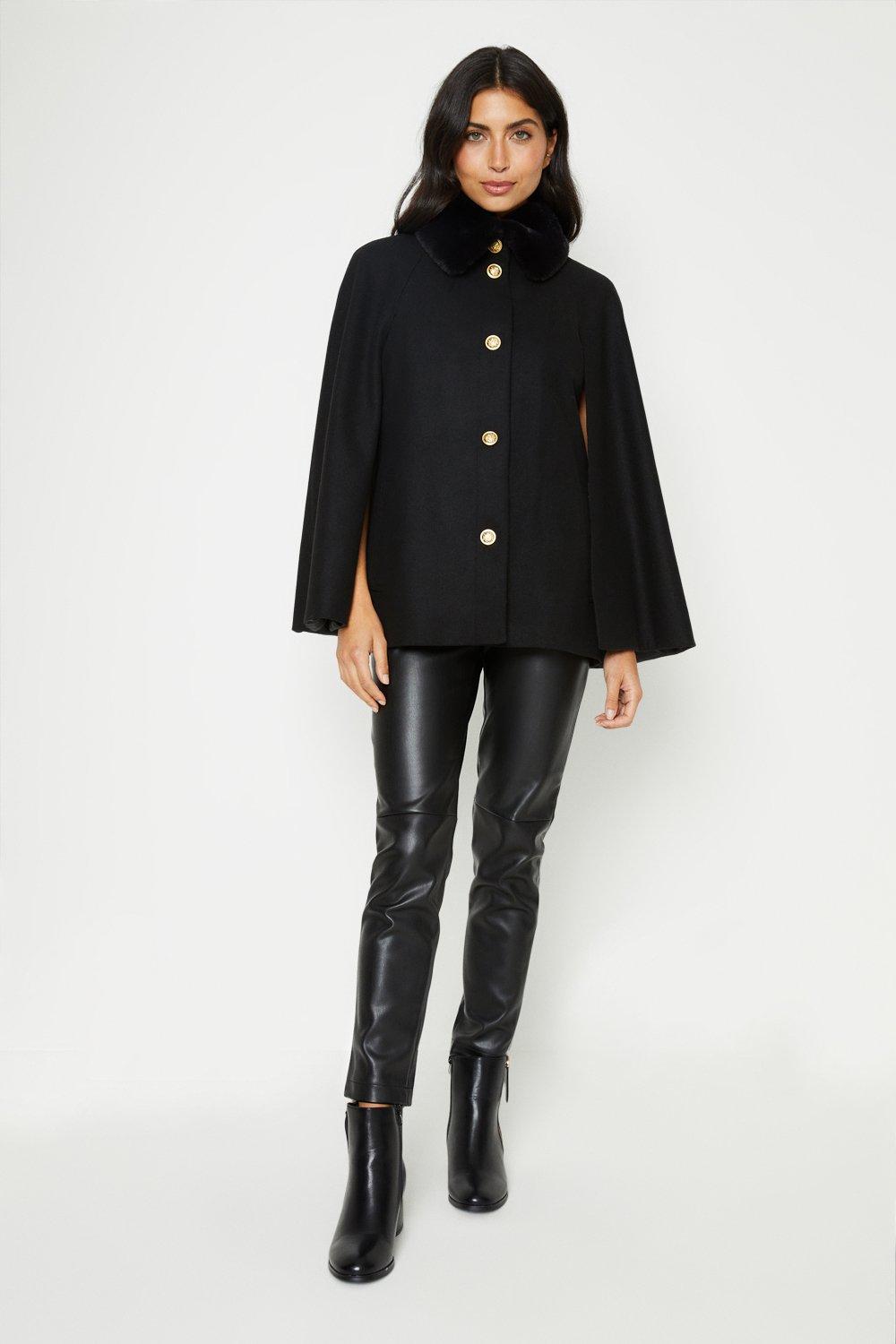 Black cape outlet coat