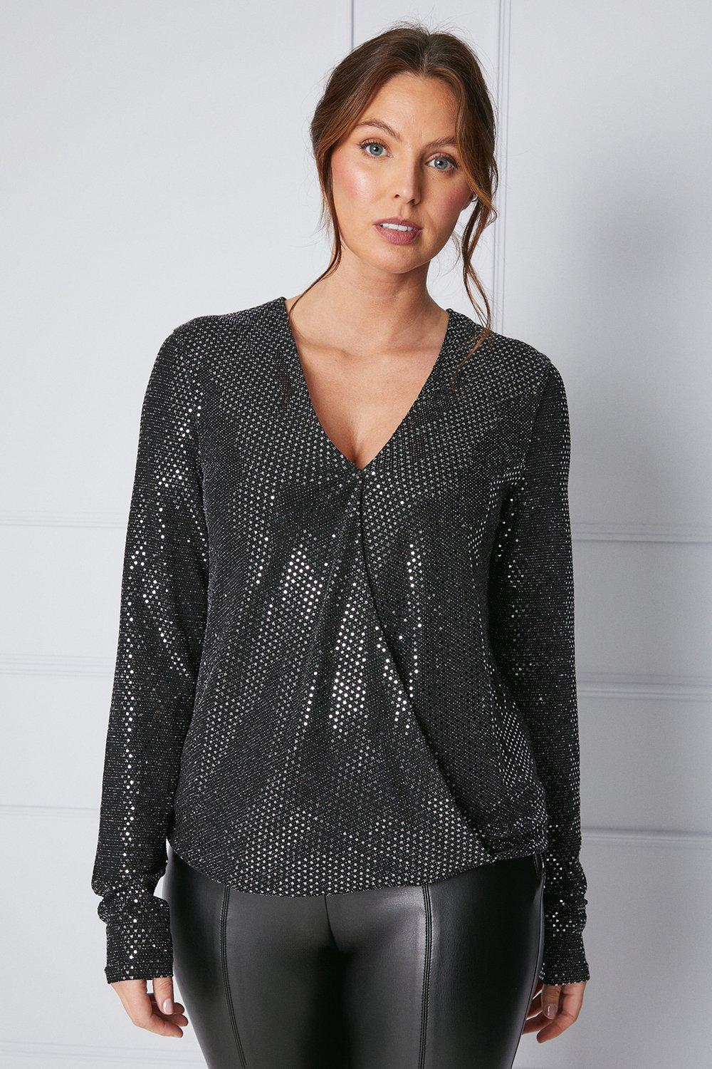 Sequin cheap jersey top