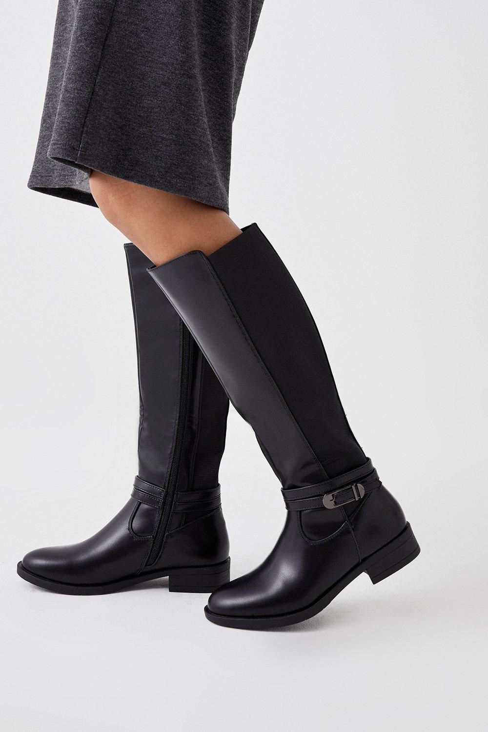 Elastic back clearance knee high boots