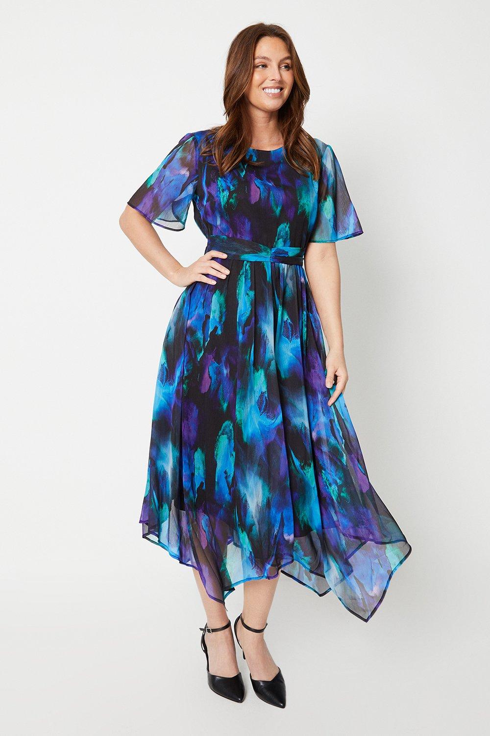 Oasis floral hanky hem hot sale dress