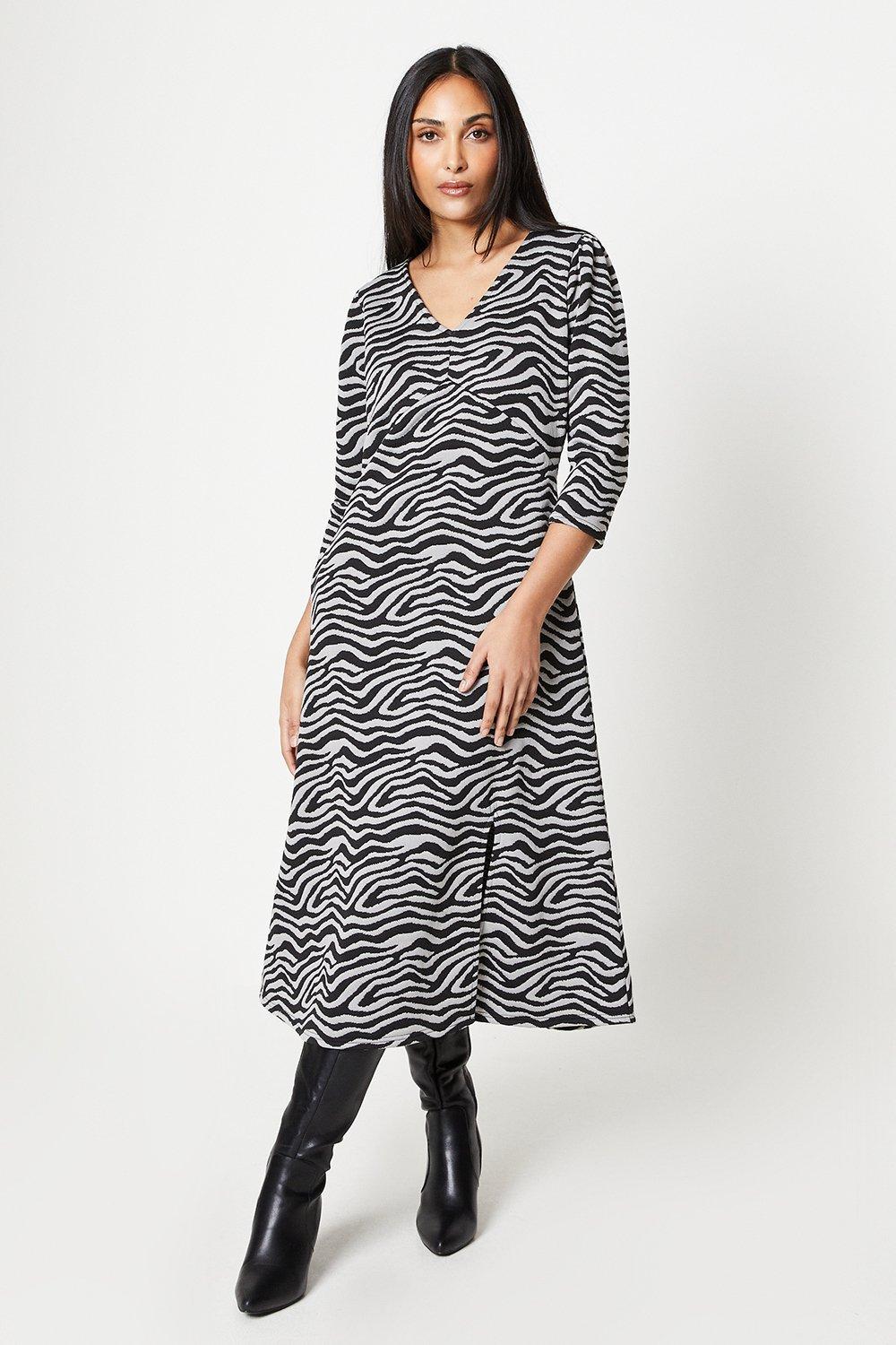 Petite zebra hot sale print dress