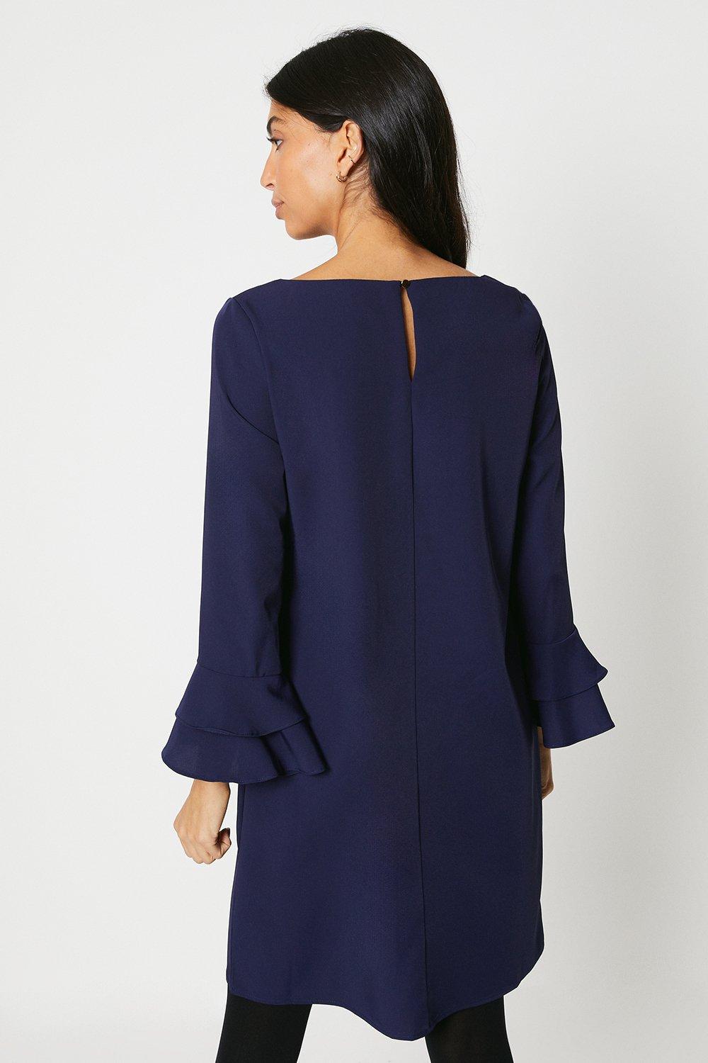 Navy flute sleeve on sale dress