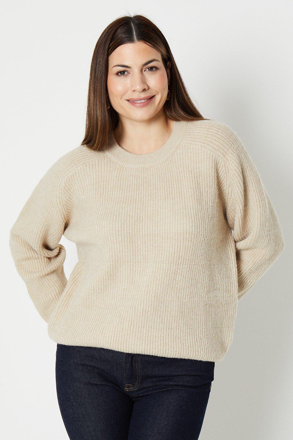Womens Rib Stripe Stitch Detail Sweater
