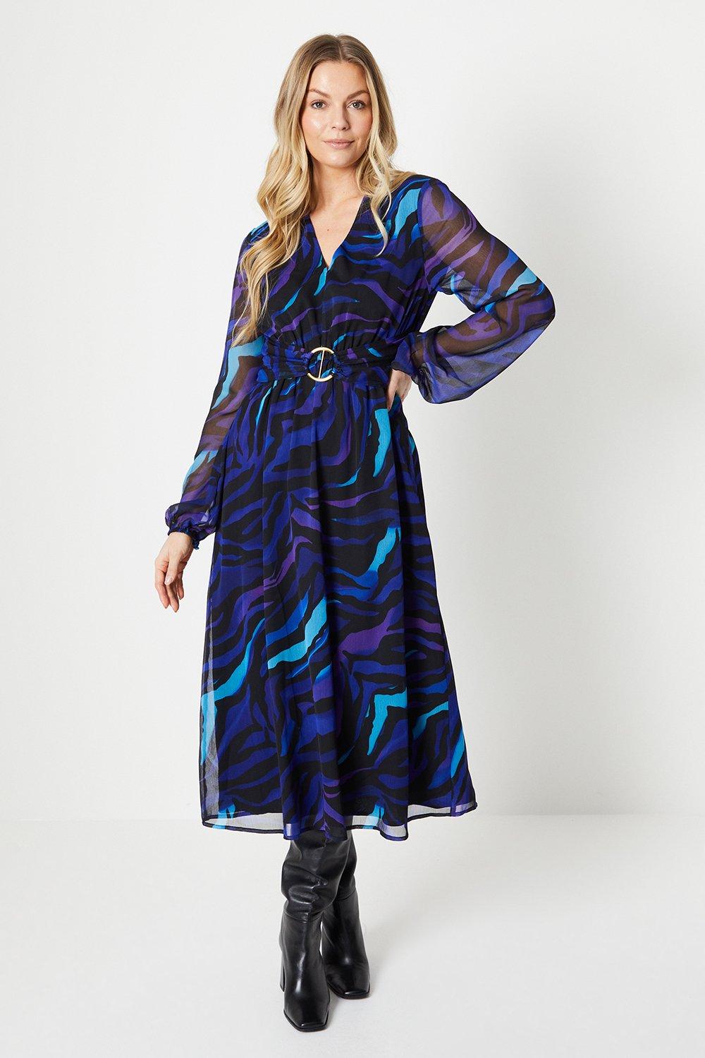Womens Tall Ombre Tiger Print Midi Dress