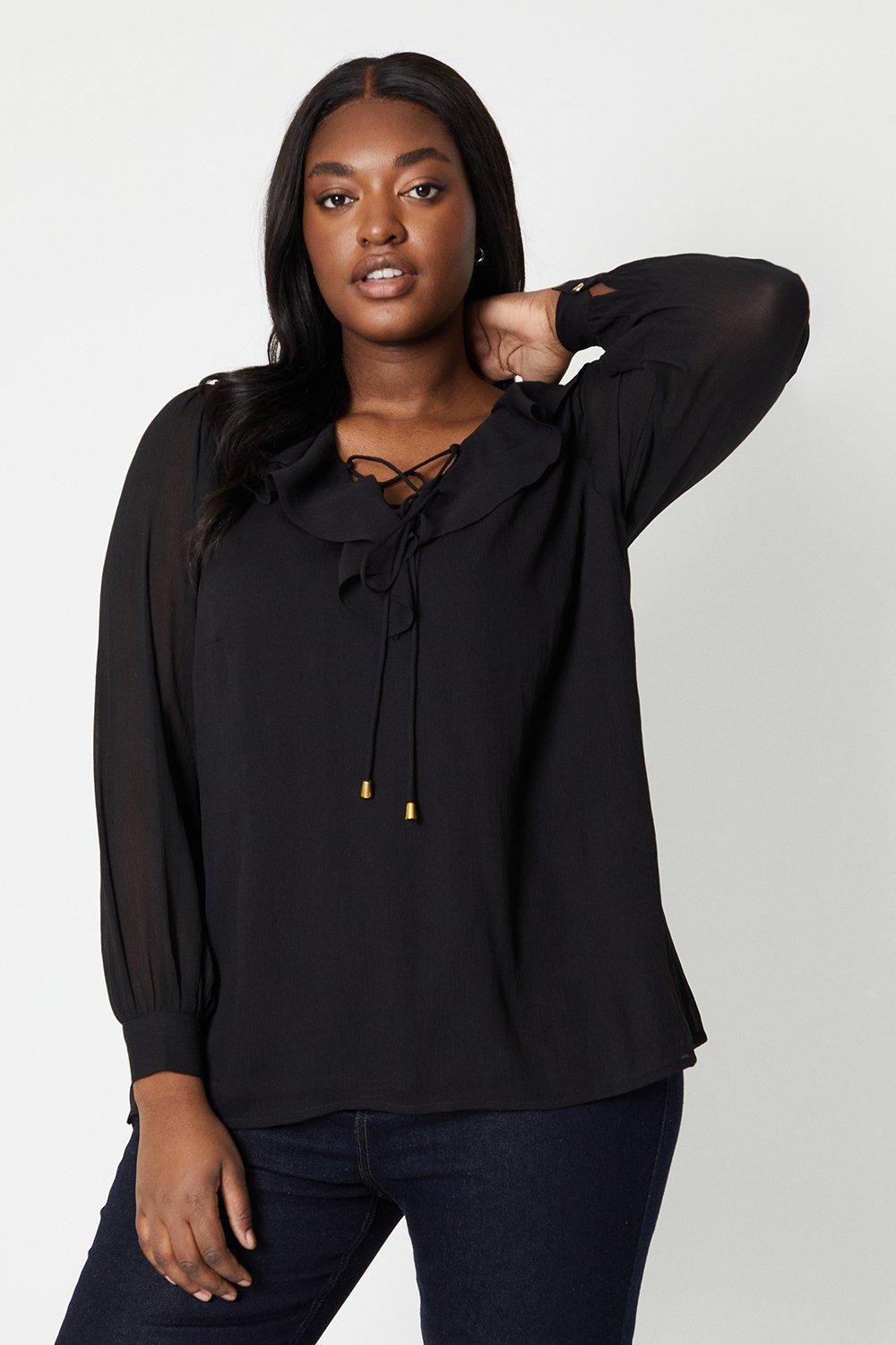 Womens Curve Frill Top