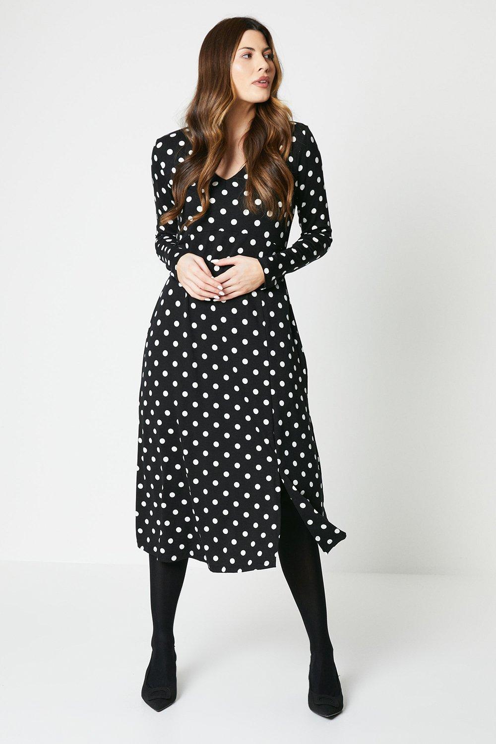 Wallis black 2025 spot dress