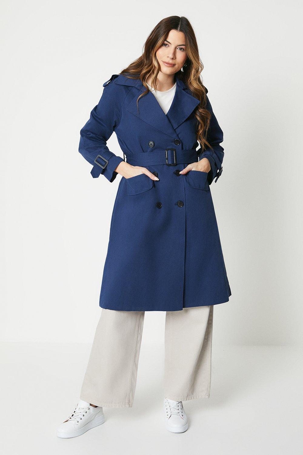 Womens Premium Longline Belted Trench Coat