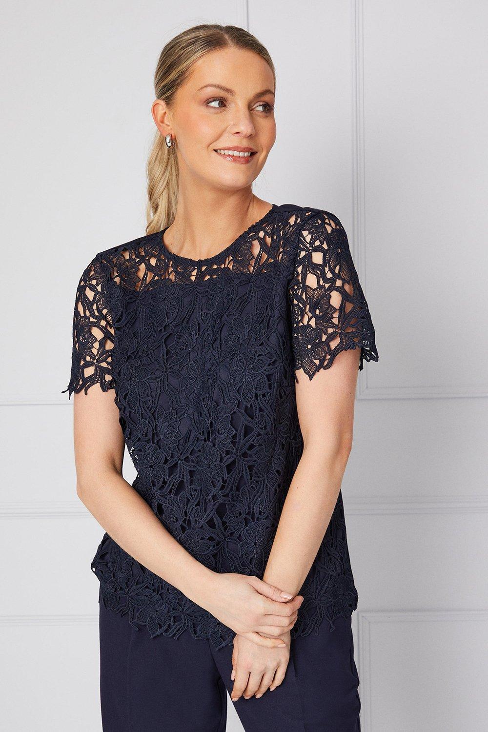 Womens Occasion Corded Lace T-shirt