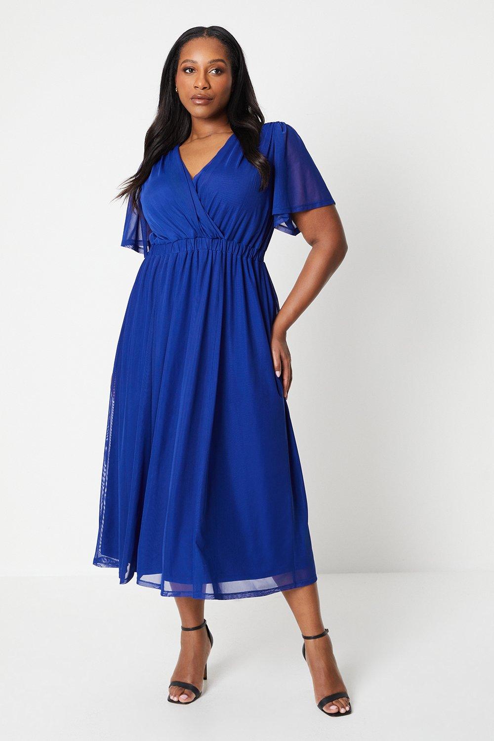 Womens Curve Ruched Front Maxi Dress