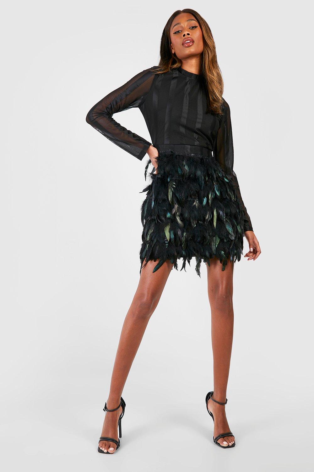 Feather skirt outlet long