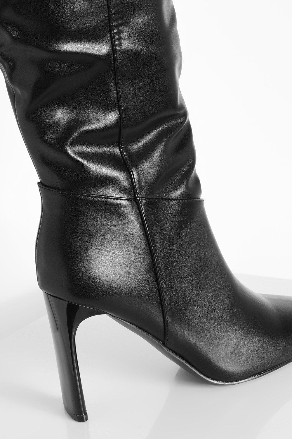 Square toe knee on sale boots