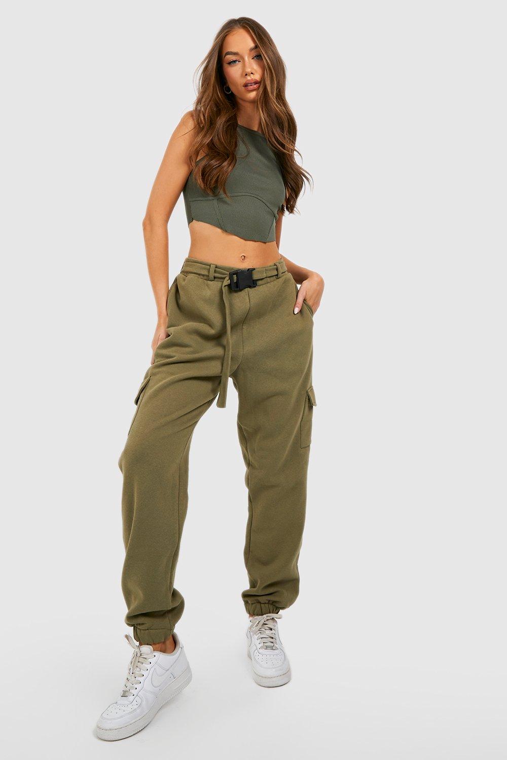 Belted cargo hot sale joggers