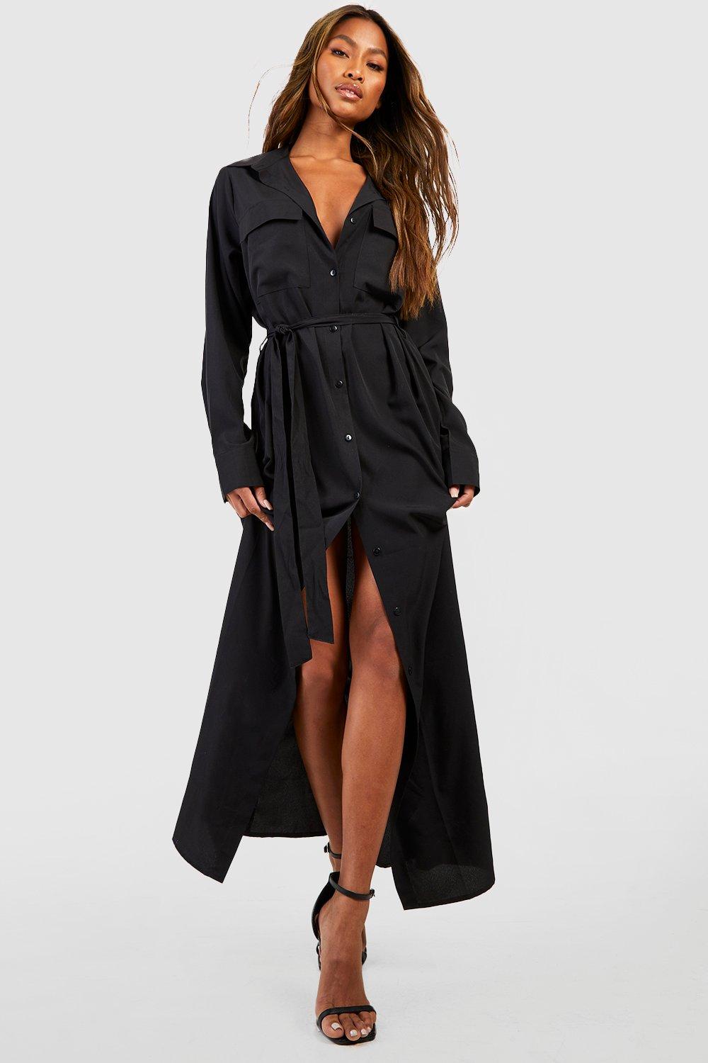 Long sleeve outlet maxi shirt dress