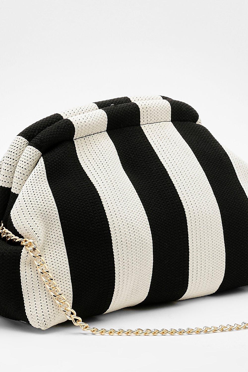 Bags Purses Stripe Slouchy Clutch Bag boohoo