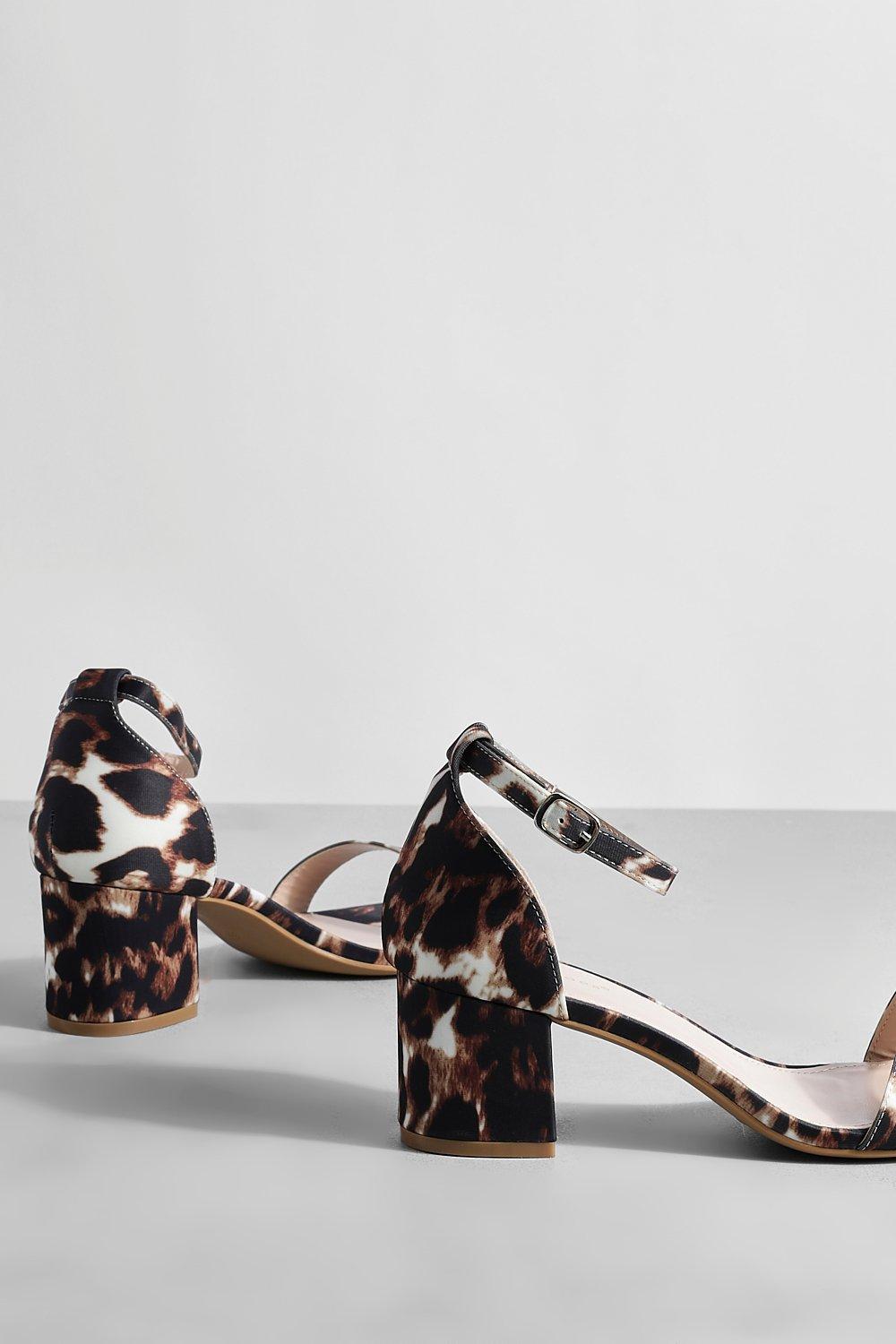 Leopard print 2025 low block heels