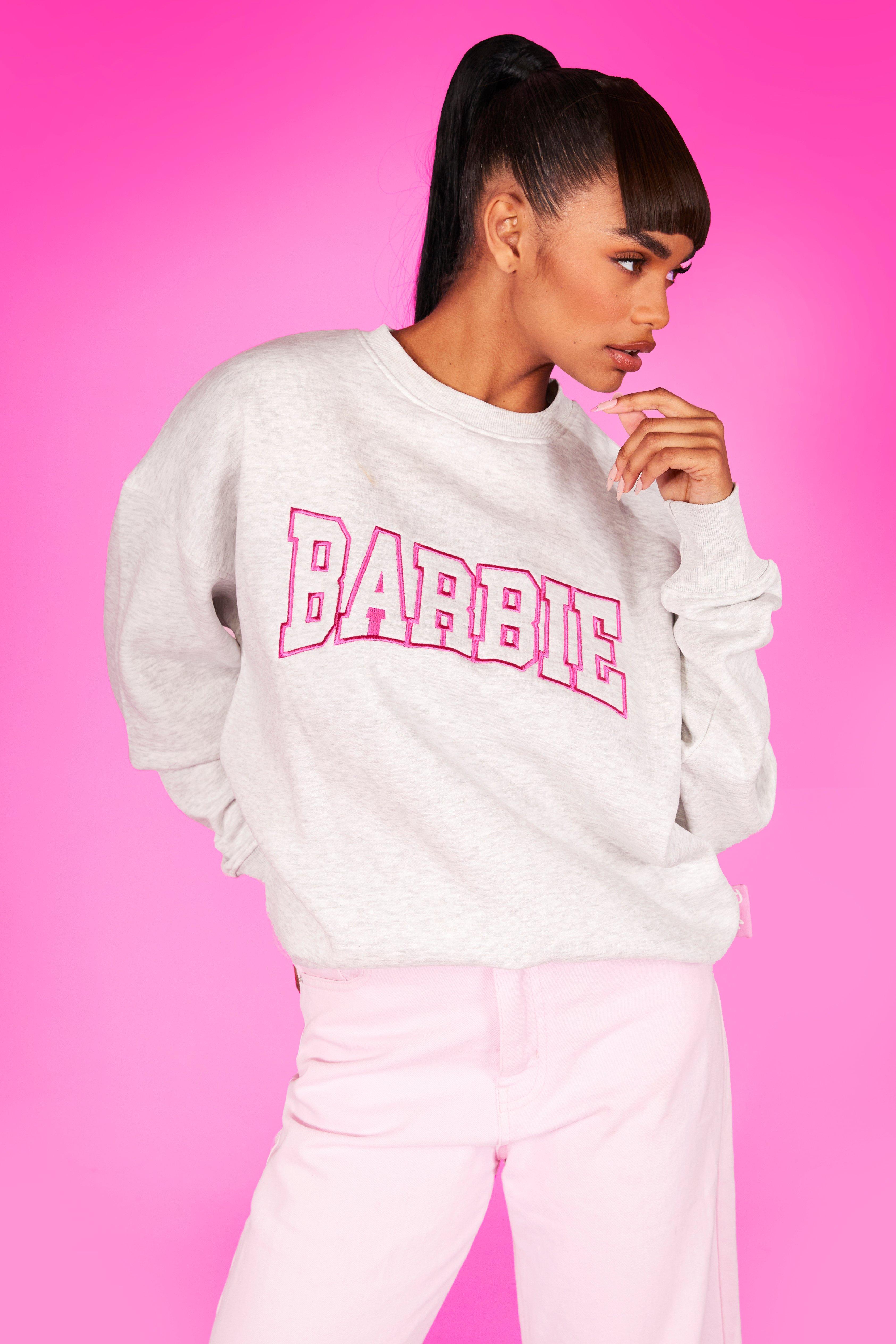 Hoodies Sweatshirts Barbie Embroidered Sweat boohoo