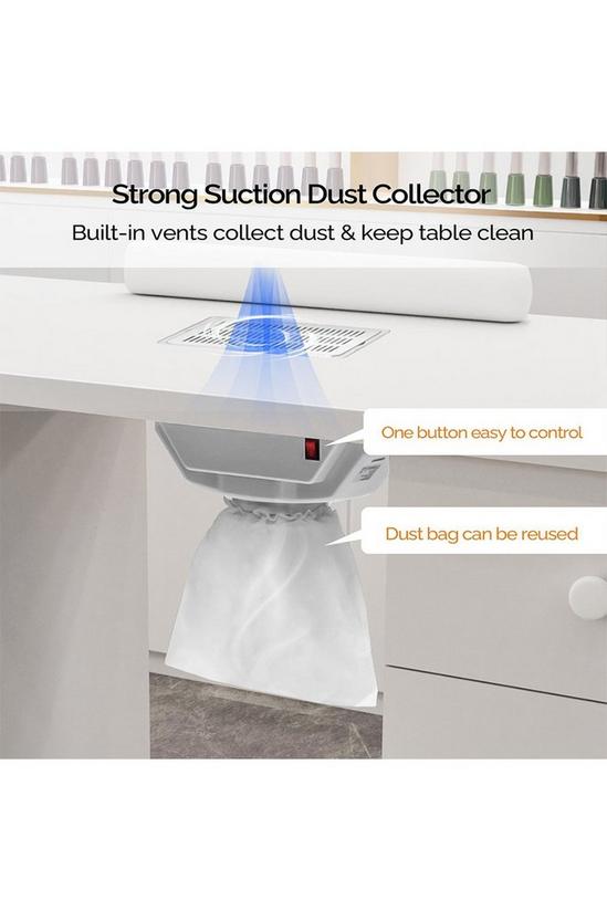 Living and Home Manicure Fashion Table Nail Desk with Electric Dust Collector,Wrist Cushion & 3 Drawers For Spa Beauty Salon & Home 5