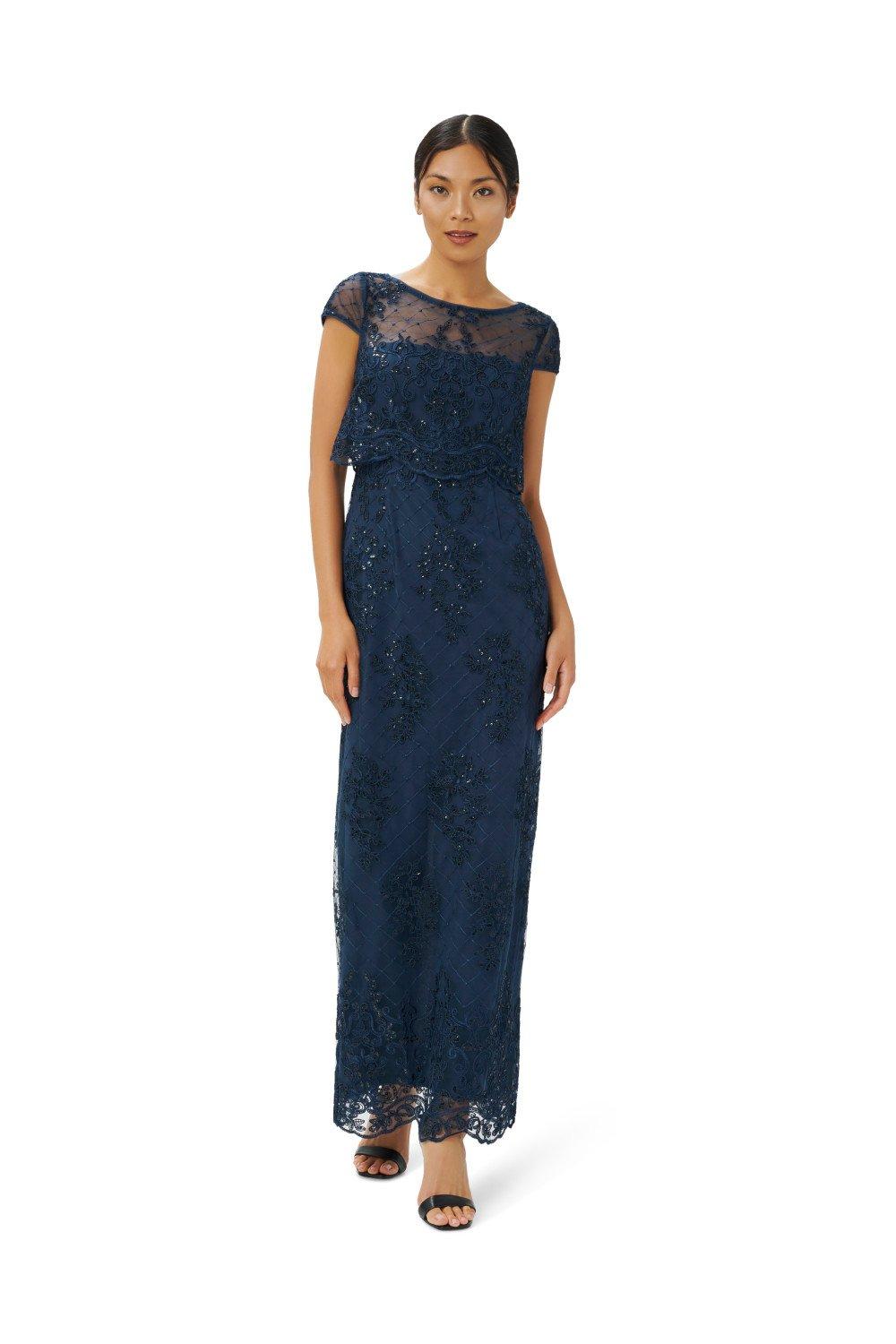 Dresses Embroidery Column Gown Adrianna Papell