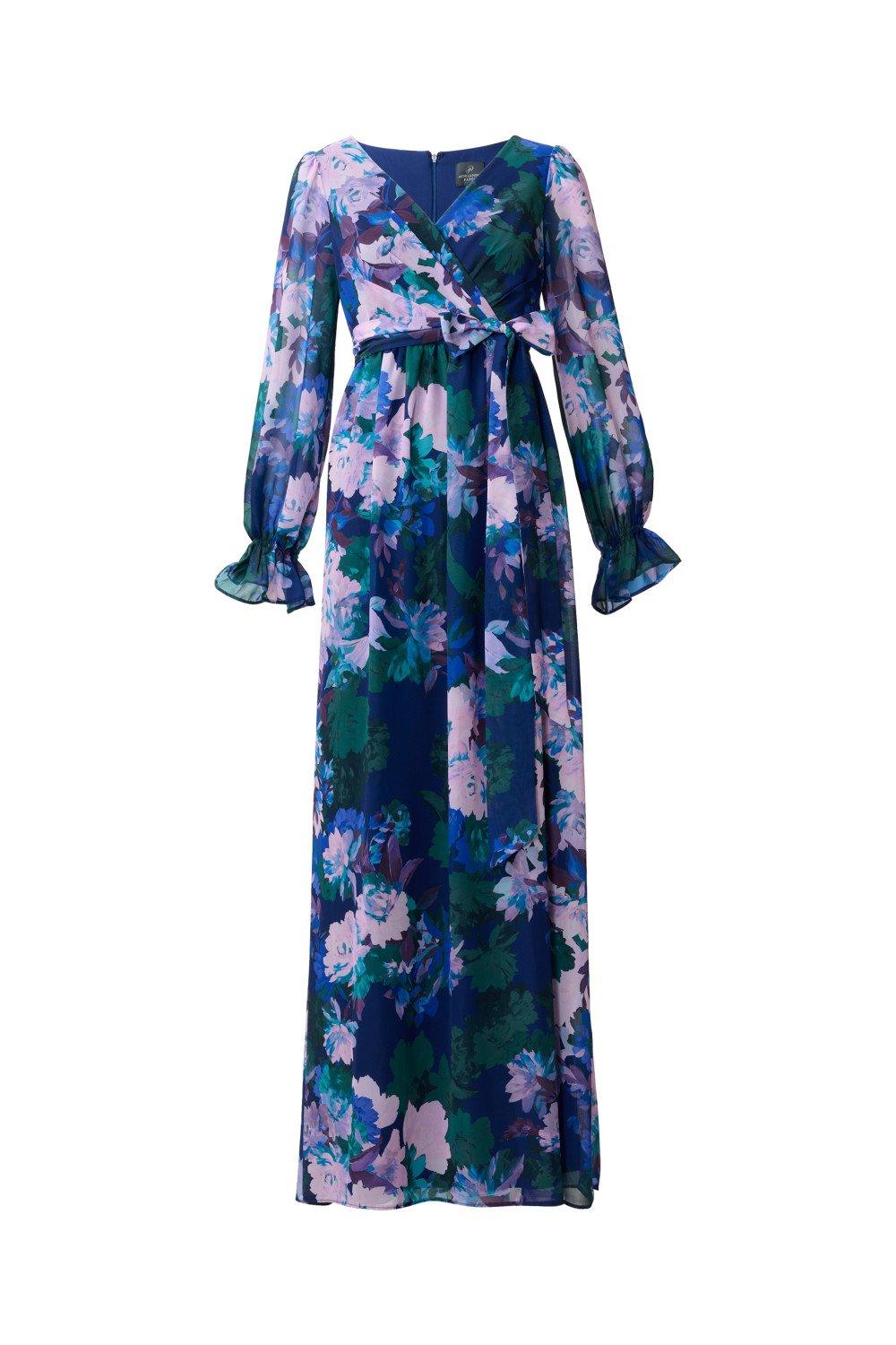 Dresses Floral Print Chiffon Gown Adrianna Papell