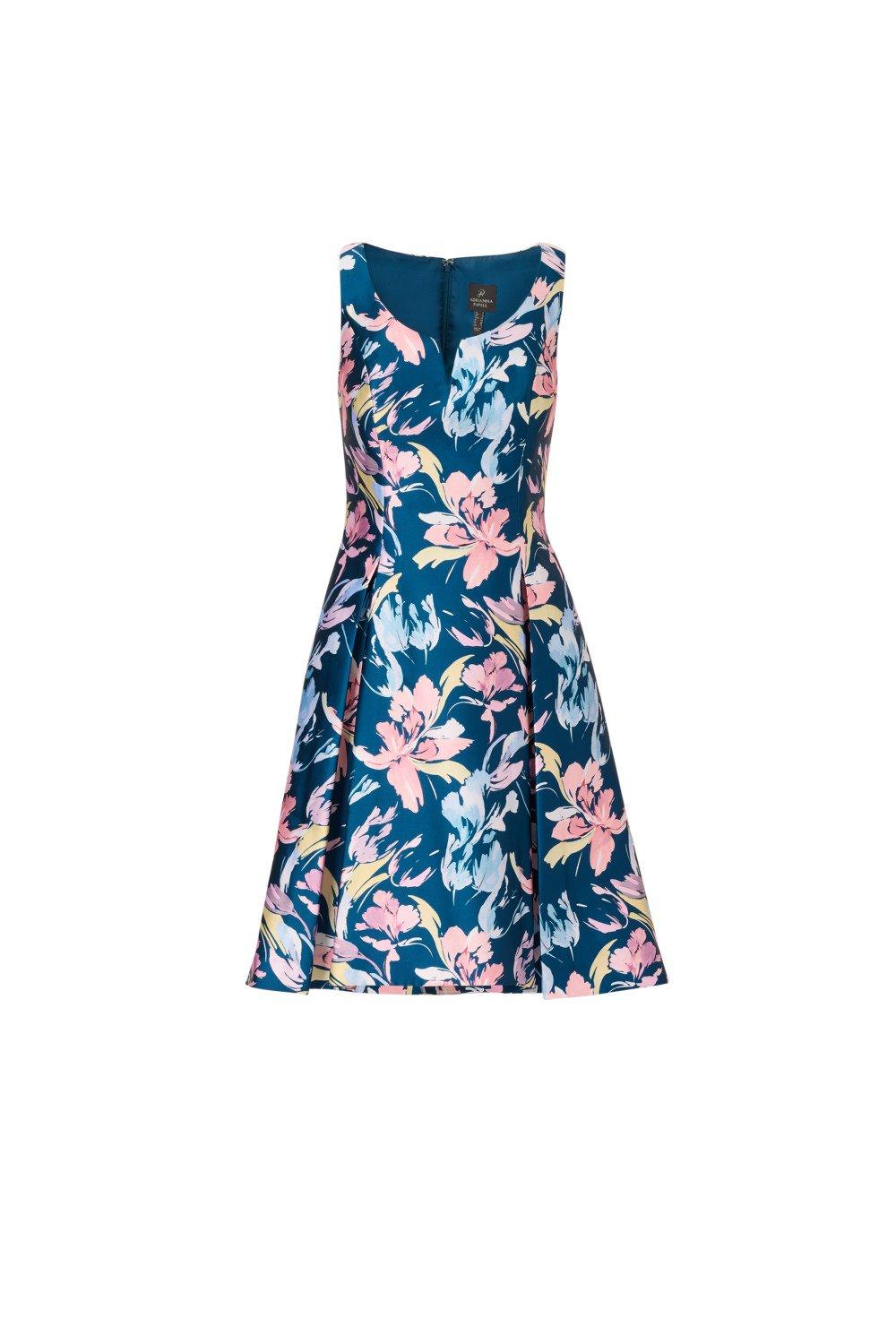 Dresses Printed Mikado High Low Dress Adrianna Papell