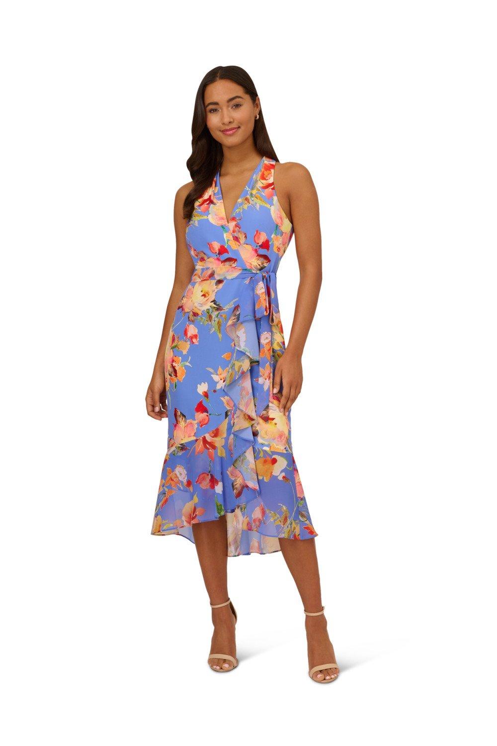 Dresses Printed Halter Midi Dress Adrianna Papell