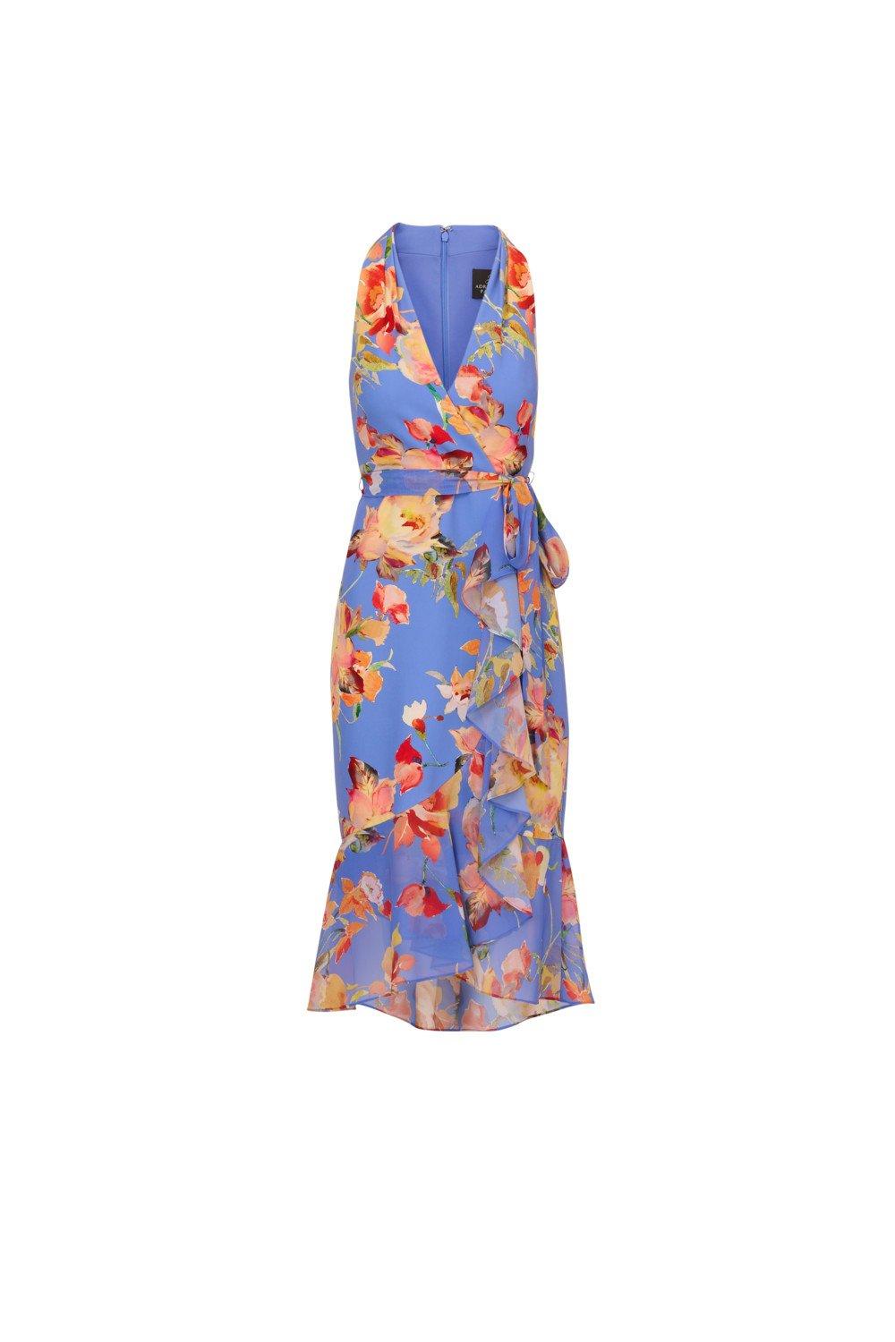 Dresses Printed Halter Midi Dress Adrianna Papell