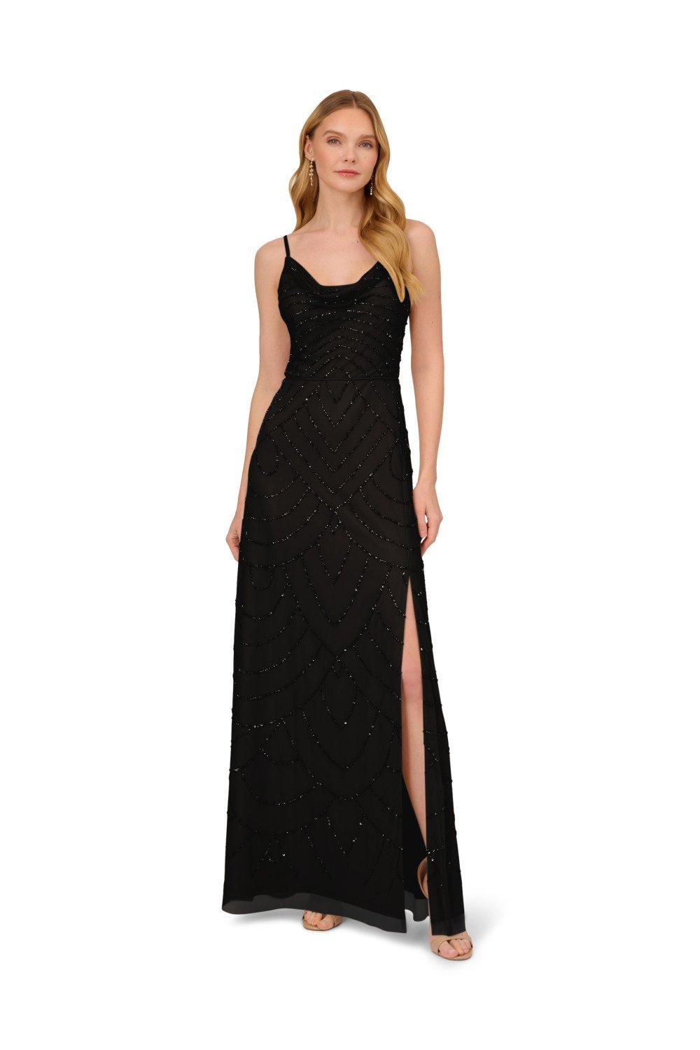 Dresses Beaded Cowl Deco Gown Adrianna Papell