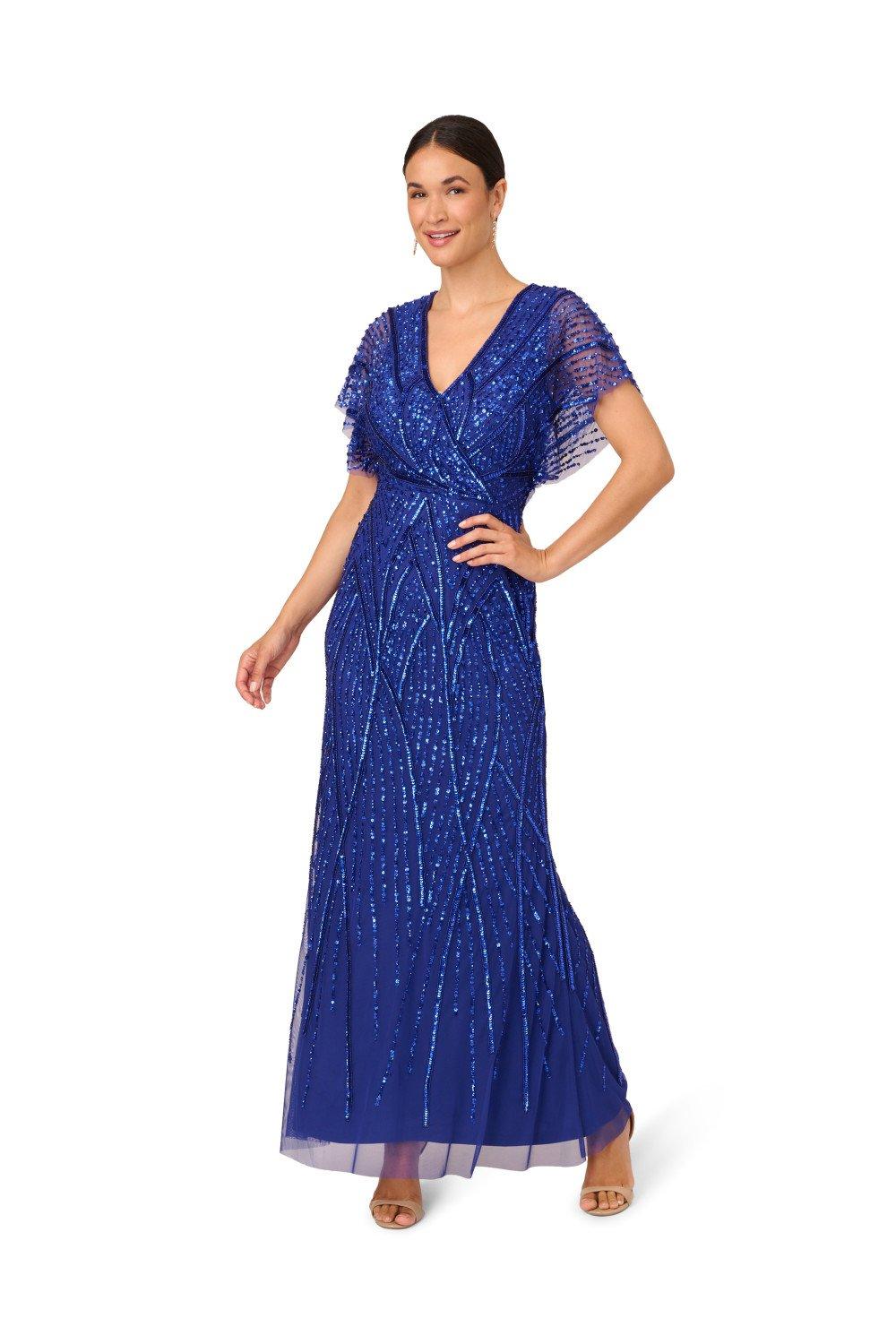 Dresses Long Beaded Gown Adrianna Papell