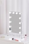 Living and Home Hollywood Vanity Makeup Mirror Desktop Mirror with Drawer, Tabletop Mirror With LED Light For Makeup Desk Dressing Table, Dormitory Portable Mirror thumbnail 2