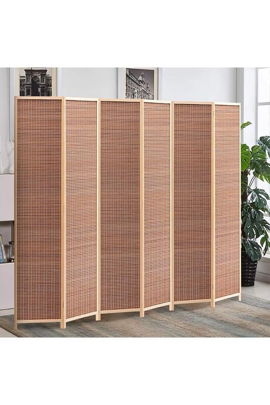 Living and Home 6-Panel Bamboo Woven Folding Room Divider 1