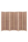 Living and Home 6-Panel Bamboo Woven Folding Room Divider thumbnail 3