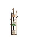 Living and Home Wooden Coat Rack Stand with 3 Shelves for Entryway Corner Clothes Shelf thumbnail 5