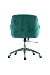 Living and Home Green Velvet Upholstered Wheeled Swivel Office Chair thumbnail 3