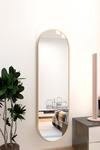 Living and Home Modern Oval Metal Full Length Wall Mirror thumbnail 1