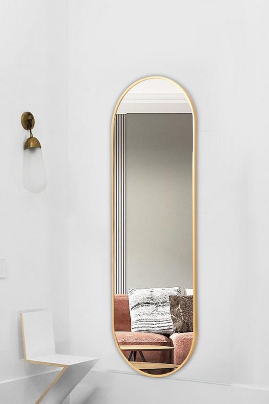 Living and Home Modern Oval Metal Full Length Wall Mirror 2
