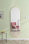 Living and Home Modern Oval Metal Full Length Wall Mirror thumbnail 3