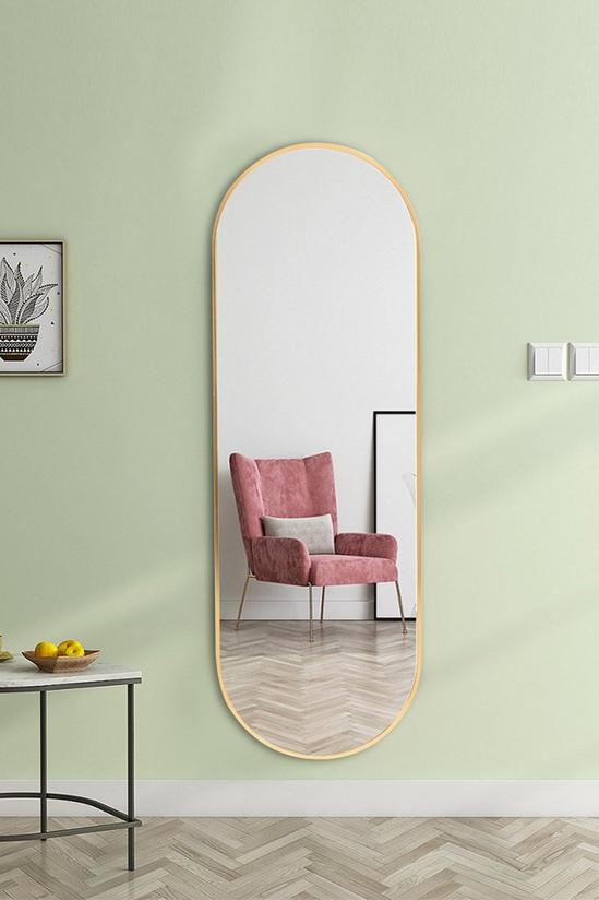 Living and Home Modern Oval Metal Full Length Wall Mirror 3