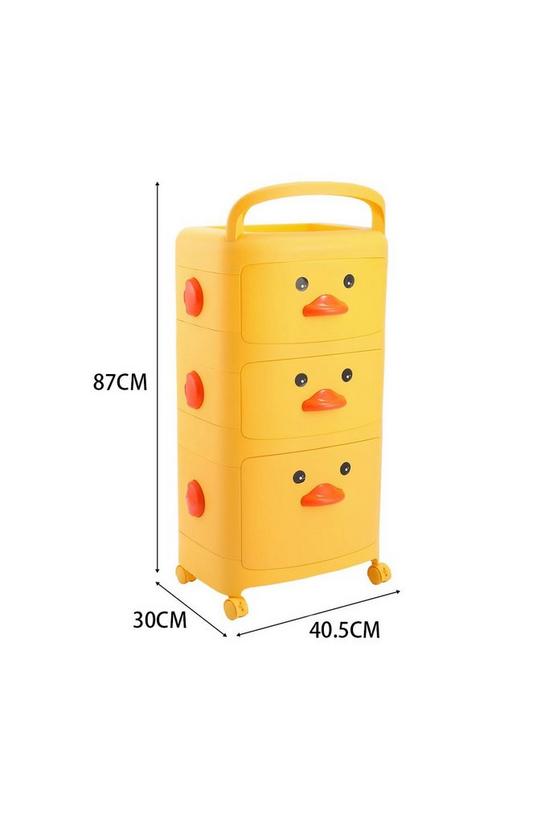 Living and Home 3-Tier Cute Yellow Duck Storage Cart with Wheels 6