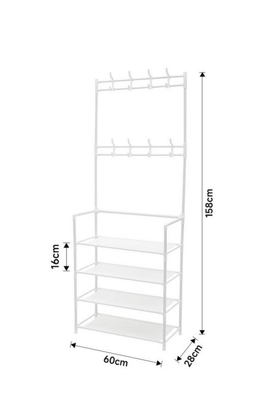 Living and Home 4 Tier Shoe Rack with Coat Hanger 2