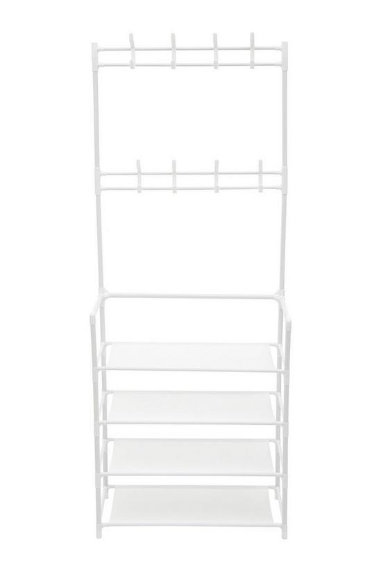 Living and Home 4 Tier Shoe Rack with Coat Hanger 3