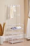 Living and Home 4 Tier Shoe Rack with Coat Hanger thumbnail 5